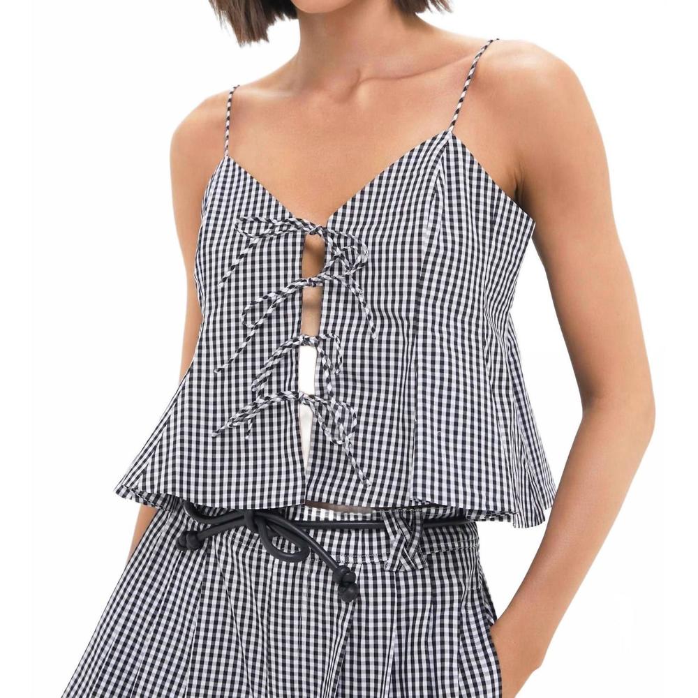 Sea Black and White Gingham Camisole